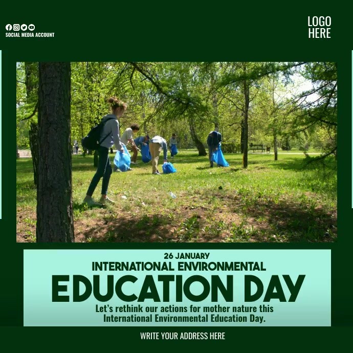 international environmental education day Сообщение Instagram template