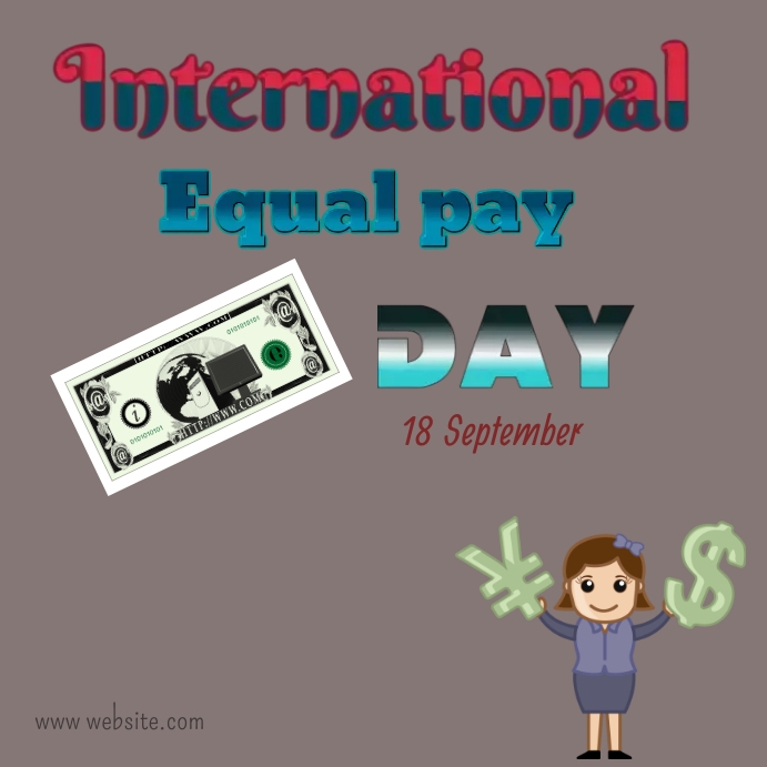 International equal pay day โพสต์บน Instagram template