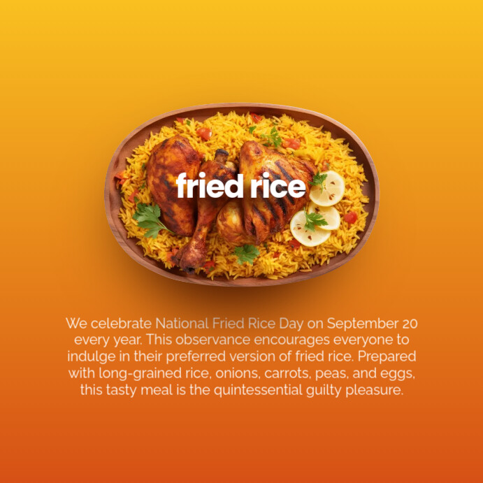 Copy of International Fried Rice Day Instagram Post | PosterMyWall