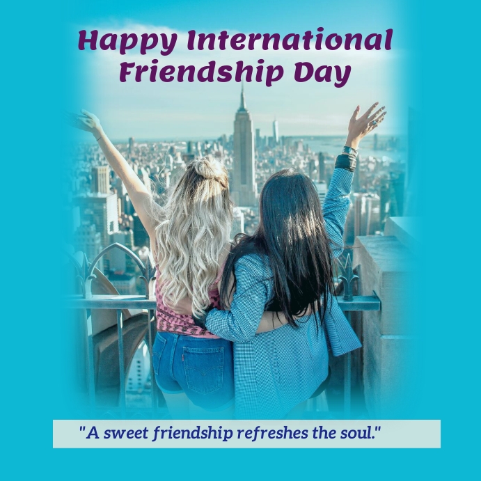 international friendship day โพสต์บน Instagram template