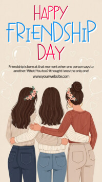 international friendship day Digital Display (9:16) template