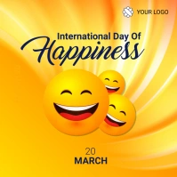 International Happiness Day 2021 Instagram Post template