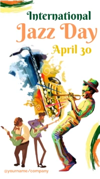 International Jazz Day Designs Digital Displa Digitale Vertoning (9:16) template