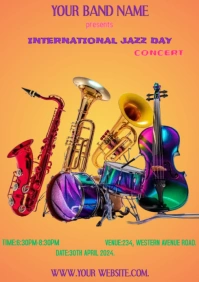International Jazz Day/musical concert templa A1 template