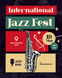 International Jazz Fest Poster Instagram Portrait template