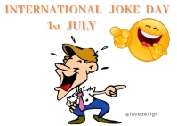 International joke day Postal template