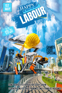 International Labour Day celebration poster design Banier 4’×6’ template