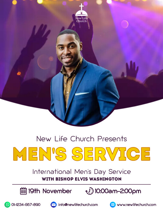 international mens day church service Template | PosterMyWall