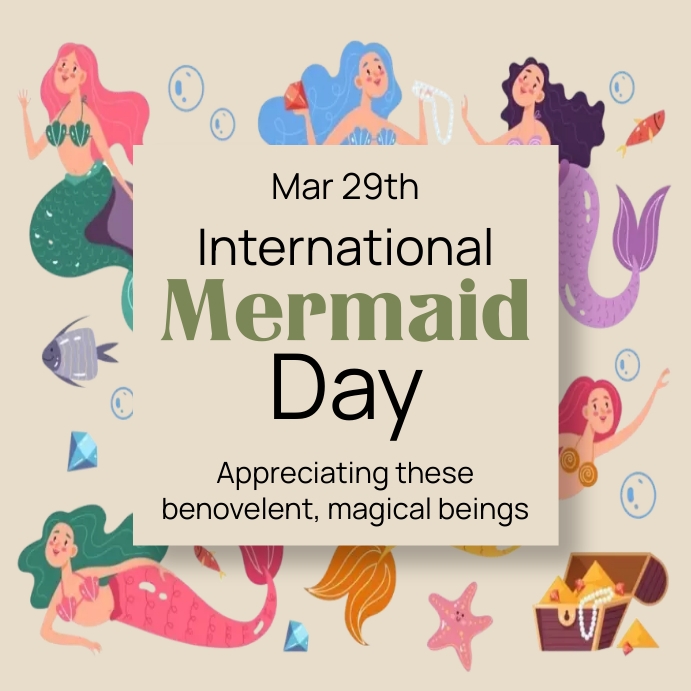 International Mermaid Day Instagram-bericht template