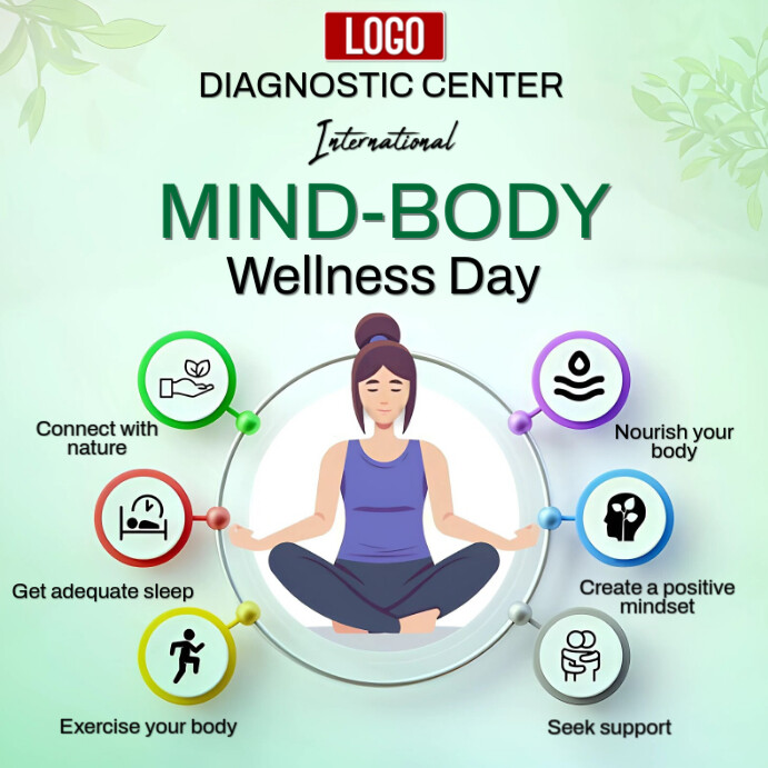 International mind-body wellness day Instagram Post template