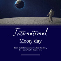 International moon day Instagram post online greeting cards Instagram-bericht template