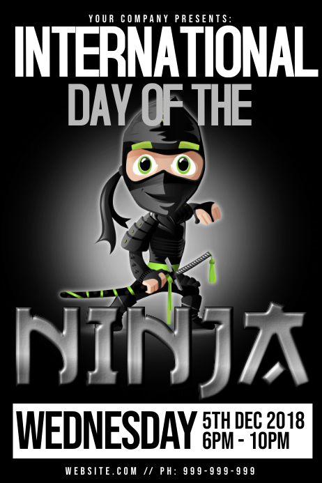 International Ninja Day Poster Template Postermywall