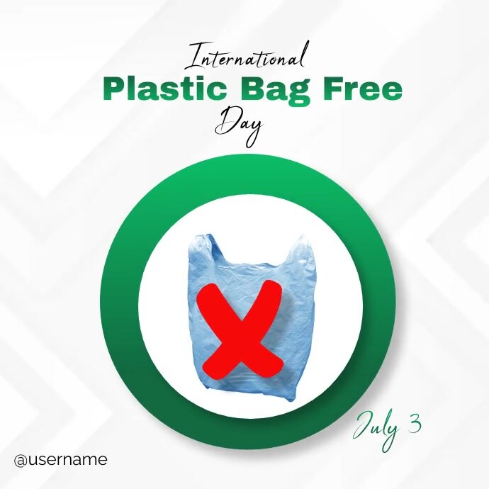 International plastic bag free day video Square (1:1) template