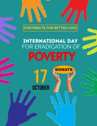 International poverty day flyer template
