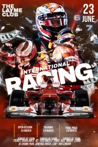 International Racing Day Poster template