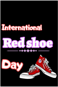 International red shoe Day Poster template