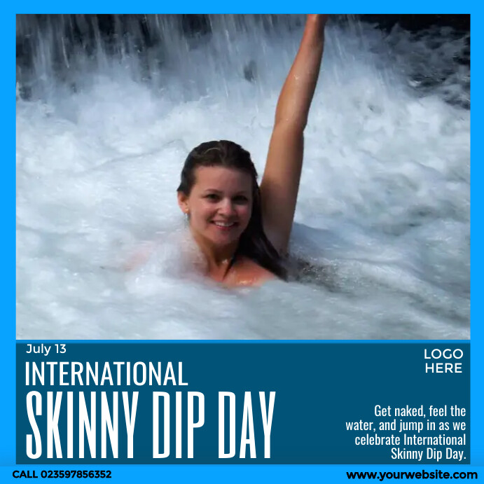International Skinny Dip Day Instagram Post template