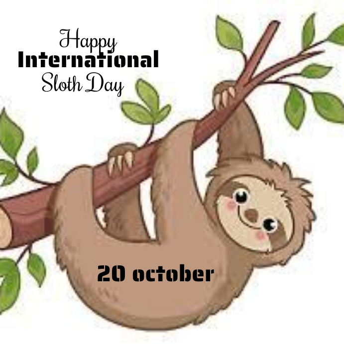 Copy of international sloth day instagram post | PosterMyWall