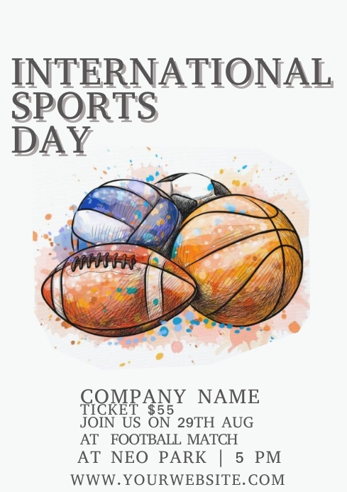 International sports day A4 template