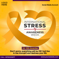 International Stress Awareness Week Ad Instagram Post template