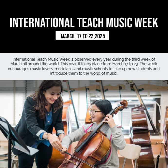 Musical Instrument Week international teach music week Template | PosterMyWall