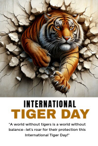 International tiger day Poster template