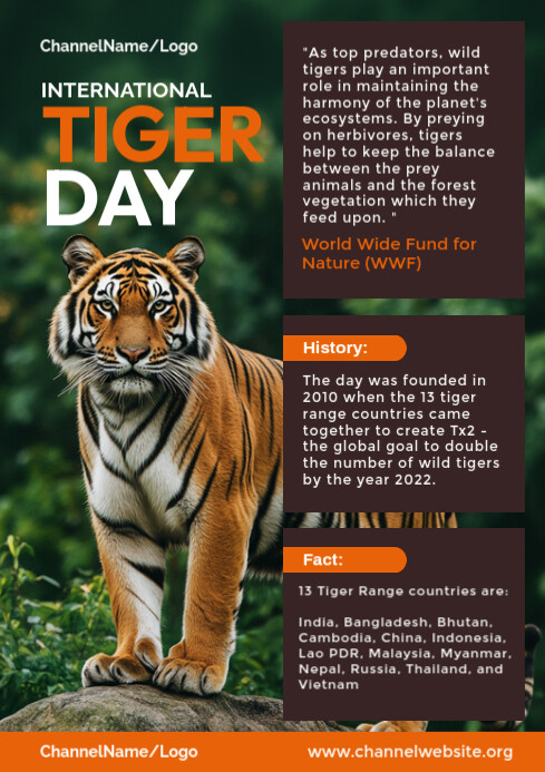 International Tiger Day Poster Template | PosterMyWall