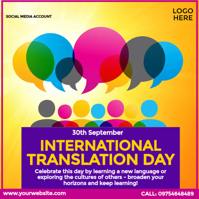 Translasing Poster International Translation Day Template | PosterMyWall