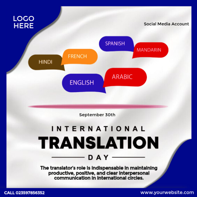 Translasing Poster Copy of Happy International Translation Day | PosterMyWall