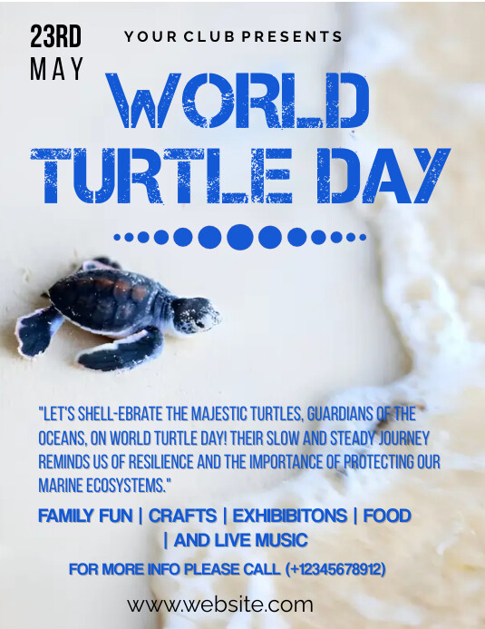 Turtlebox Flyer International turtle day Template | PosterMyWall