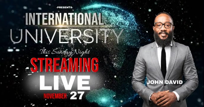 Lab Stream Ad INTERNATIONAL UNIVERSITY LIVE STREAM AD Template | PosterMyWall