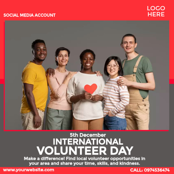 International Volunteer Day Template | PosterMyWall