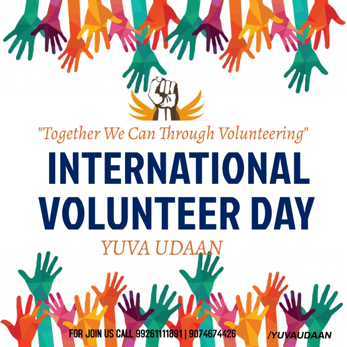 International volunteer day Instagram-opslag template