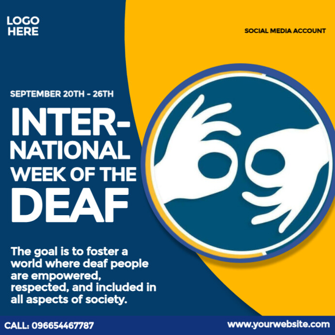 International Week of the Deaf Instagram Post template