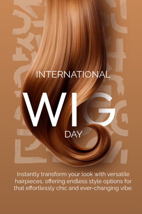 International Wig Day Poster Плакат template