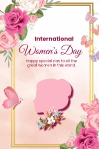 International Women's Day, women history mont Poster template