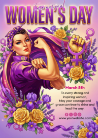 International Women's Day A6 template