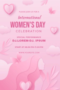 International Women's Day Celebration Poster template