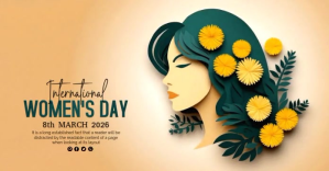 Jingga International Women's Day Facebook Gedeelde Prent Template