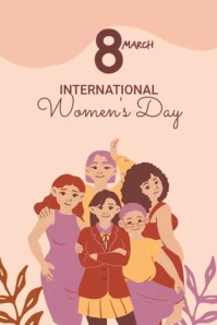 International Women's Day Pinteres Gráfico de Pinterest template
