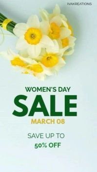 International Women's Day Sale Digital Display (9:16) template