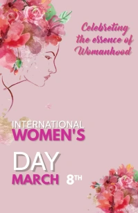 international women's Day, 8th march Half Page Wide template