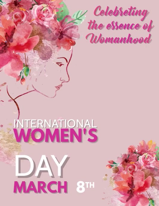 international women's Day, 8th march Ulotka (US Letter) template