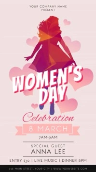 International Women's Day Celebration Portrait Digital Displ template