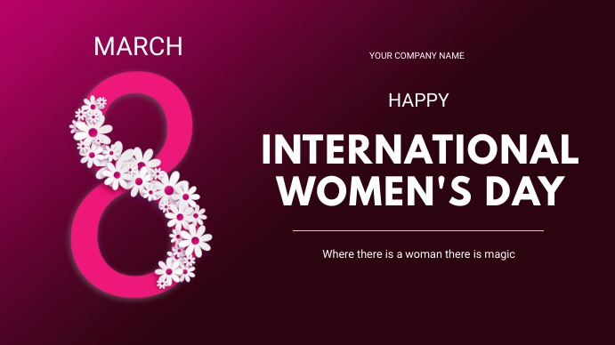 INTERNATIONAL WOMEN'S DAY Ekran reklamowy (16:9) template