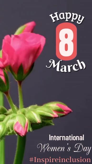 International women's Day flowers design Tiktok Video template