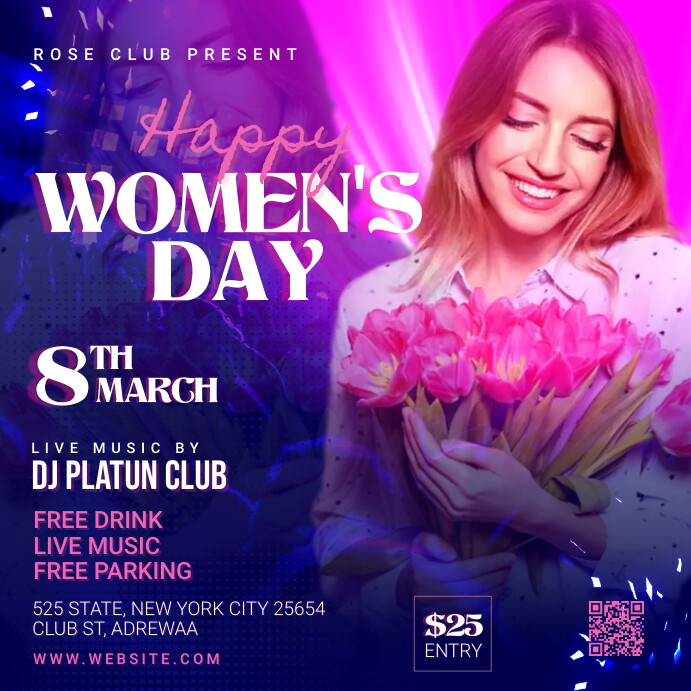 International Women's Day Flyer Templates Square (1:1)