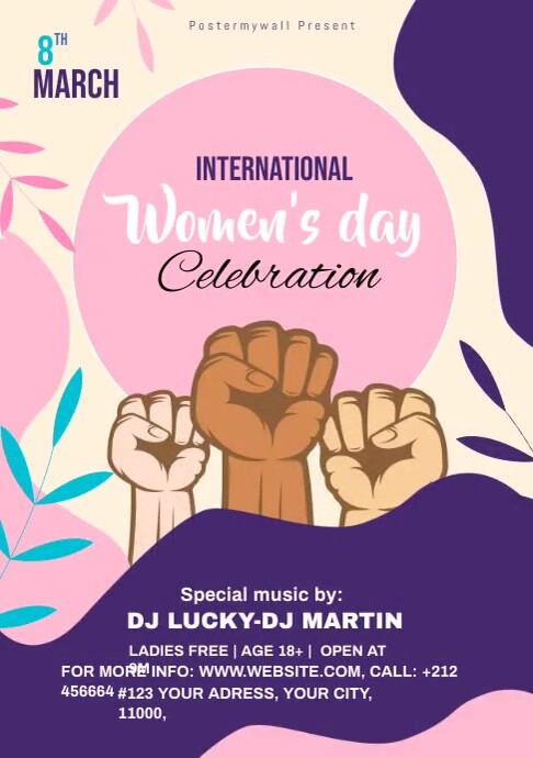 international women's Day Poster 2021 A4 template