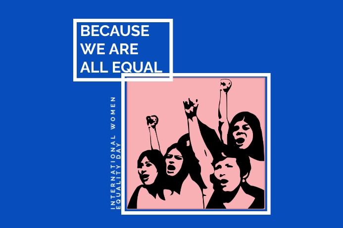 international women's equality day label Etykieta template
