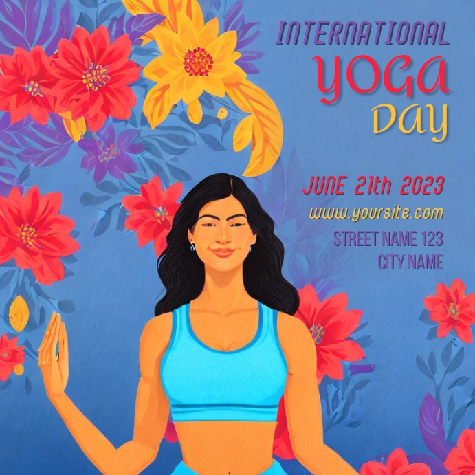 International Yoga Day Instagram Ad Post template